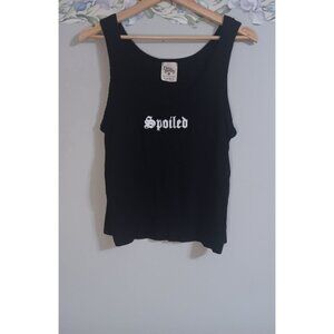 Dirtee Laundry Large Black Ripped Spoiled Casual Party Lounge Stretch Tank Top